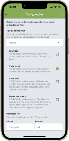 Facturalusa App - Configurações