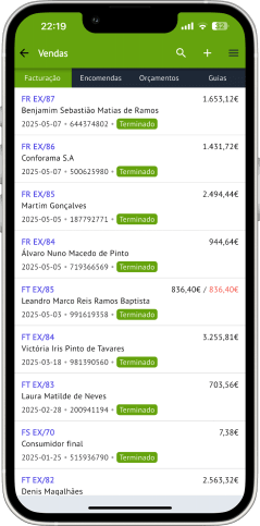 Facturalusa App - Lista de facturas