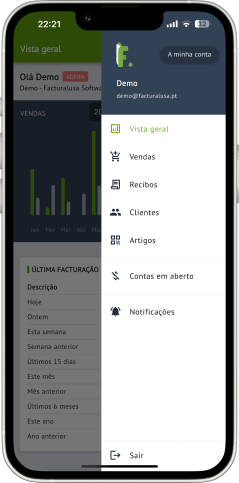 Facturalusa App - Menu