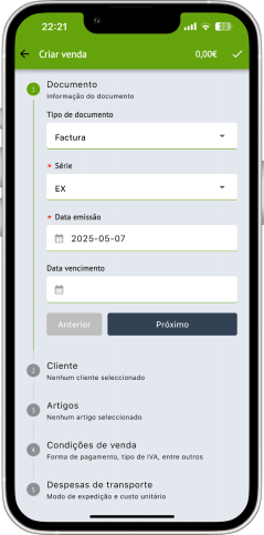 Facturalusa App - Nova factura