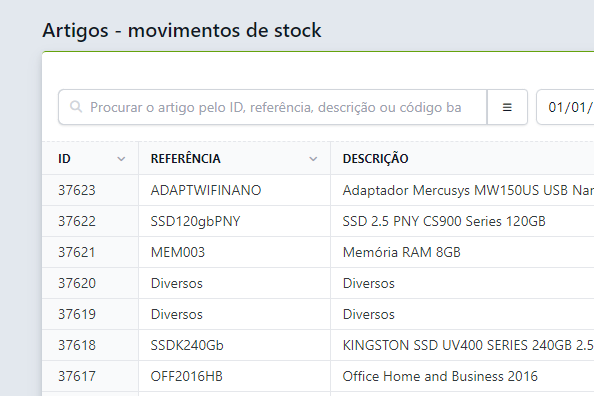 Gestão de stocks software de facturação