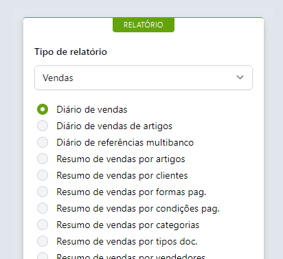 Programa facturação relatórios